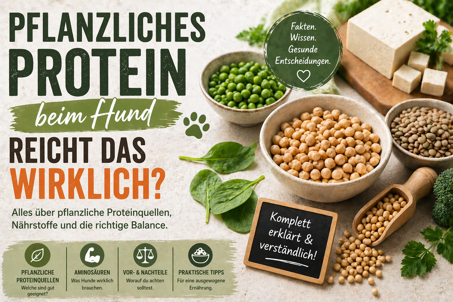 🥦 Pflanzliches Protein beim Hund – reicht das wirklich?