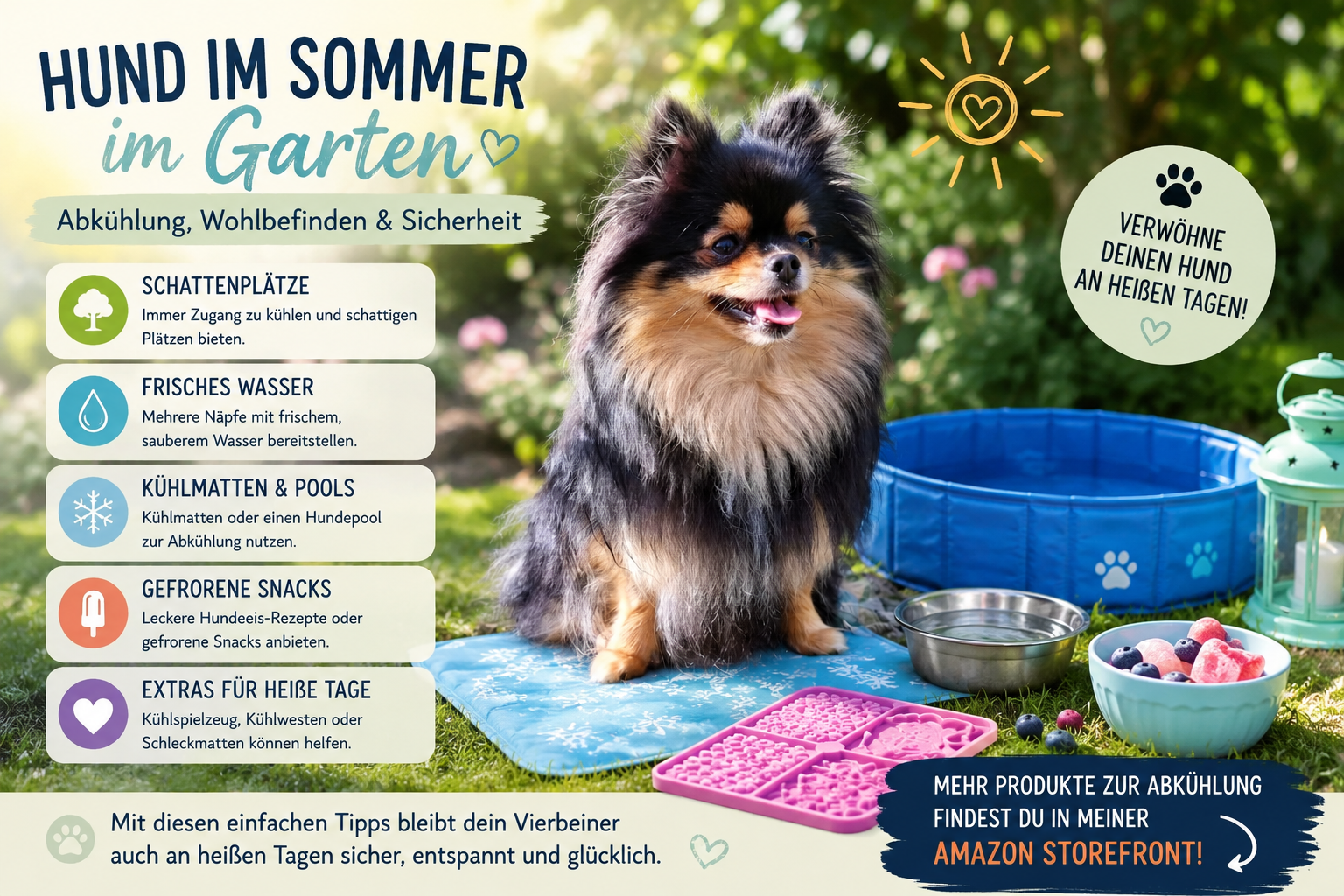 Hund im Sommer im Garten – So sorgst du für Abkühlung und Wohlbefinden